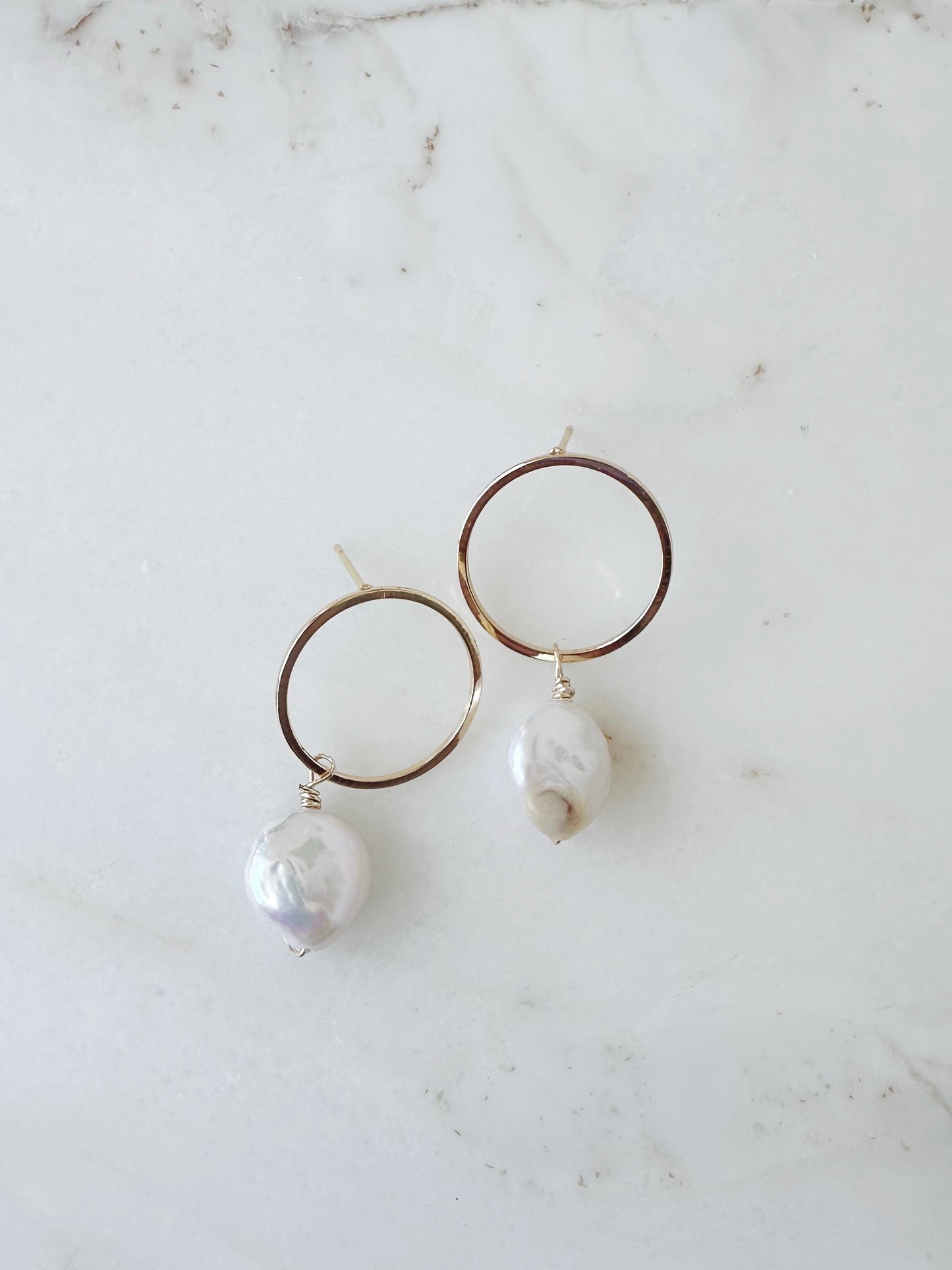 Whitney // White Pearl Earrings