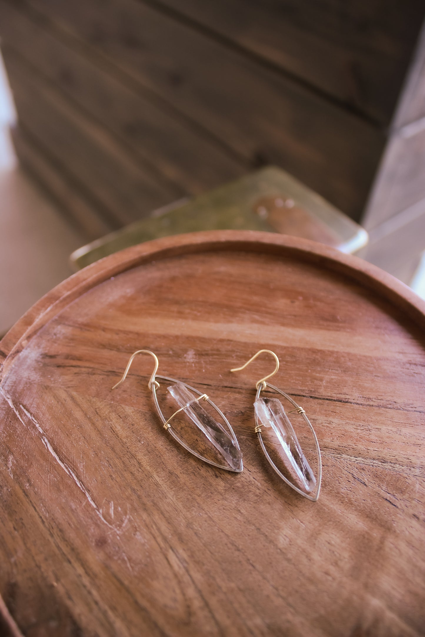 The Dolly Earrings // Smoky Quartz + Antique Silver