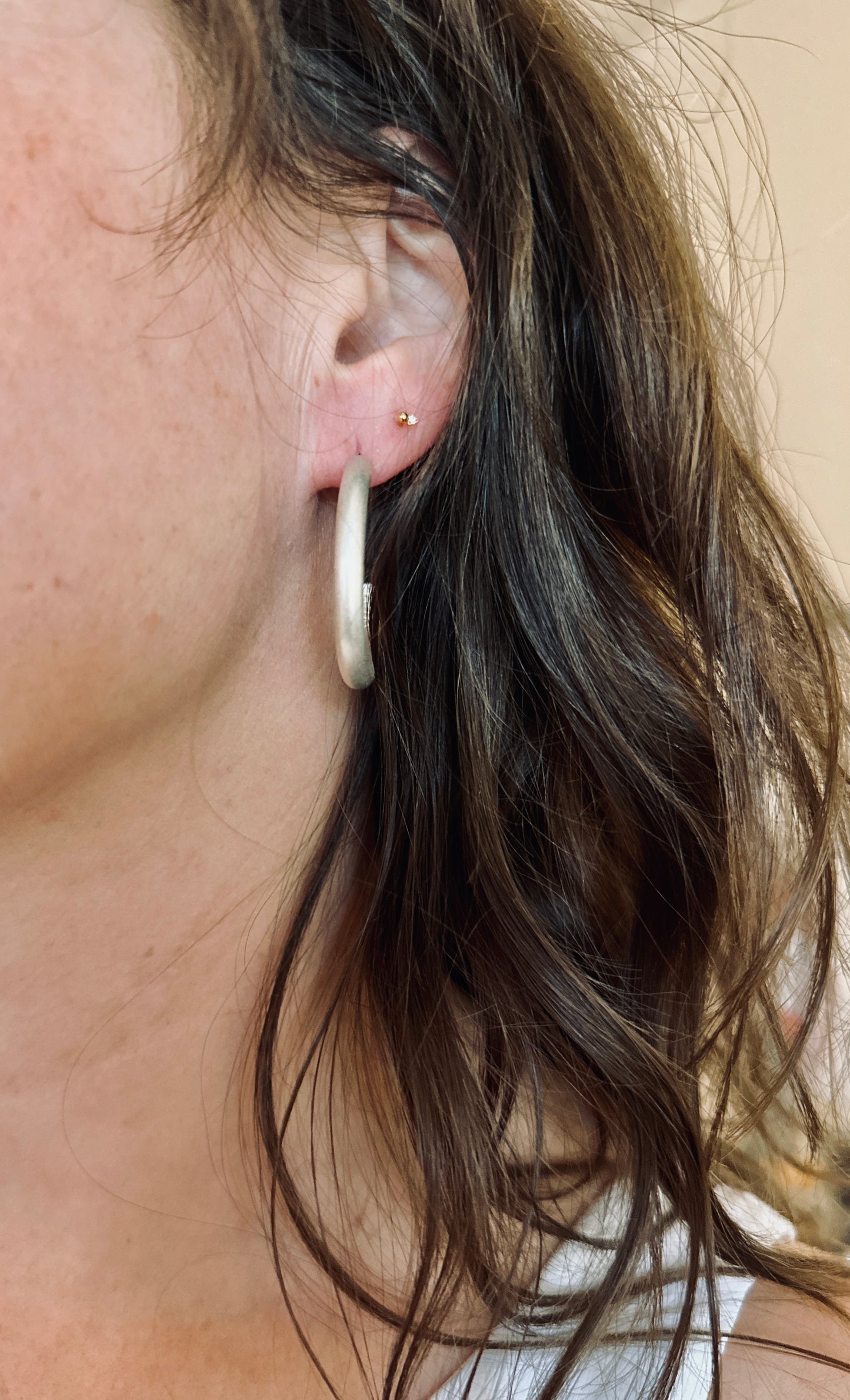 Luxe Plain Hoops - Medium - Sterling Silver // Heavy Metal