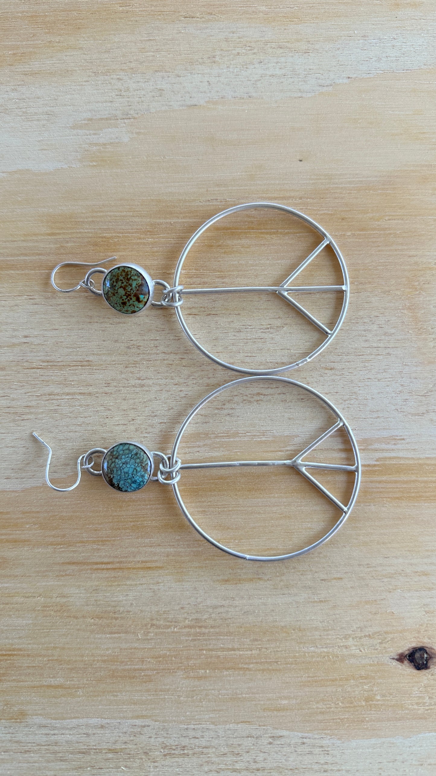 Peace and Love #1 // Turquoise Peace Sign Earrings // Heavy Metal