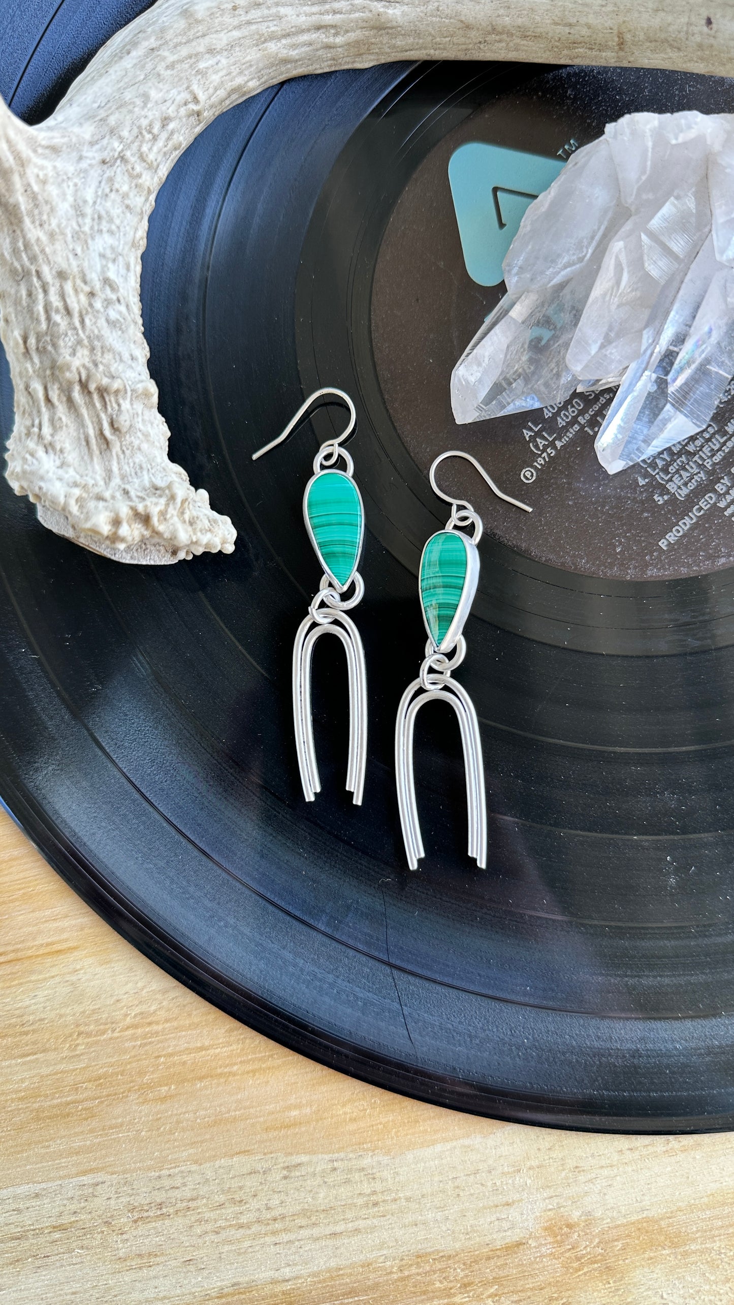 Sweet Jane // Tear drop - Malachite Earrings // Heavy Metal