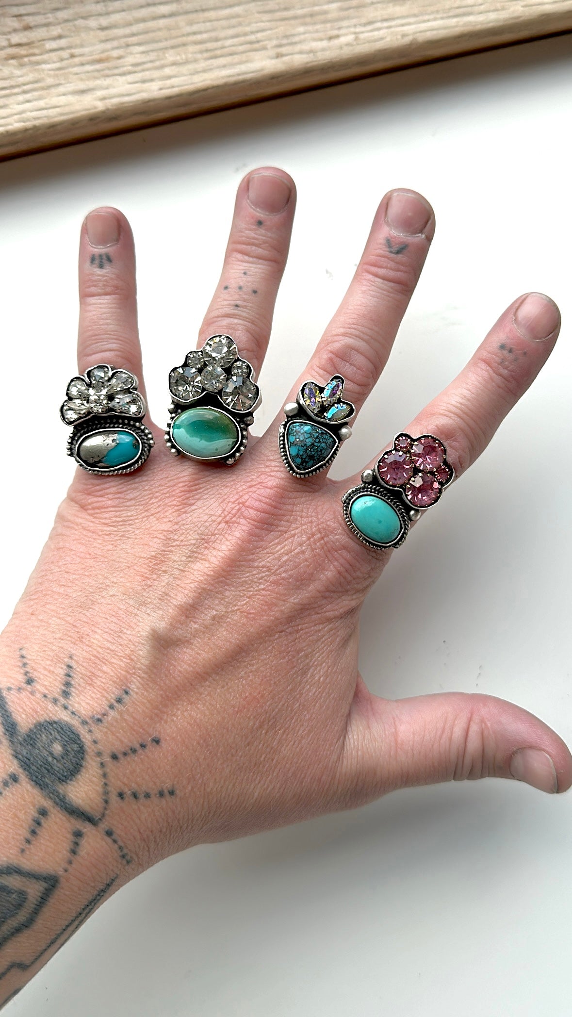 Caravan | Vintage Rhinestone & Turquoise Statement Ring