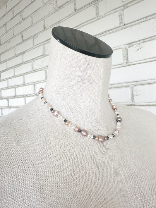Phyllis Necklace // Mixed Pearl Necklace
