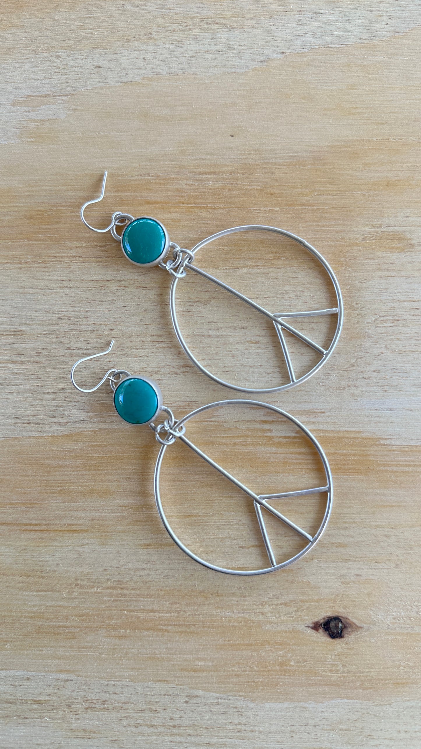 Peace and Love #3 // Turquoise Peace Sign Earrings // Heavy Metal