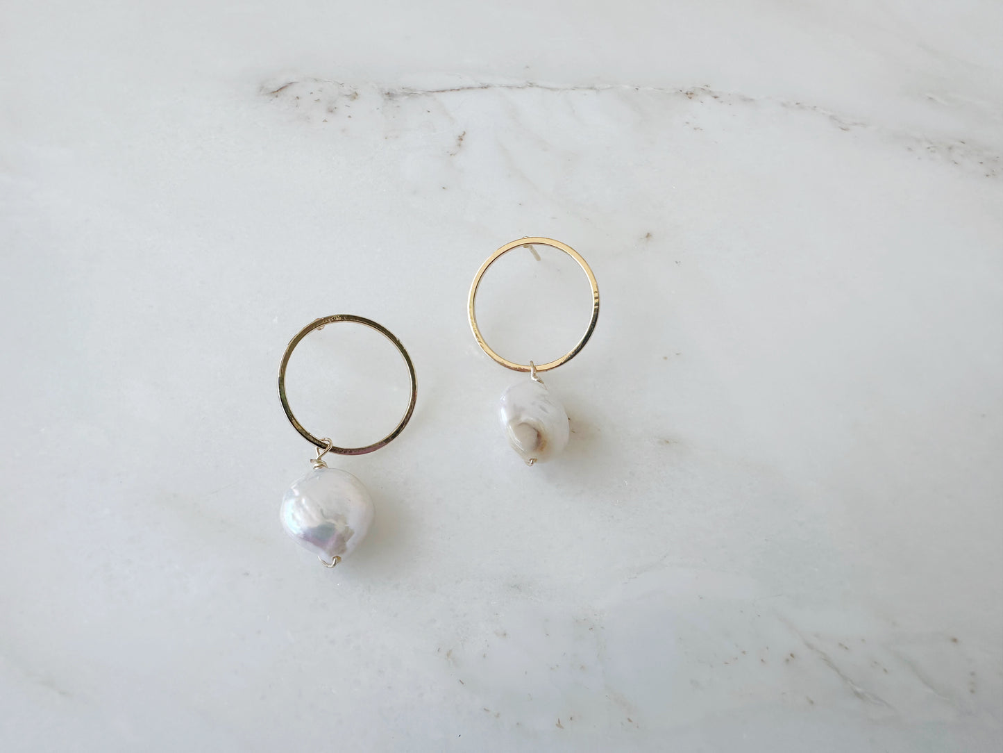 Whitney // White Pearl Earrings