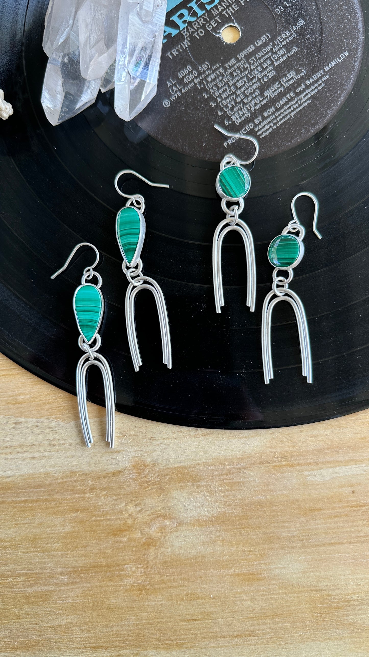 Sweet Jane // Circle Stone - Malachite Earrings // Heavy Metal
