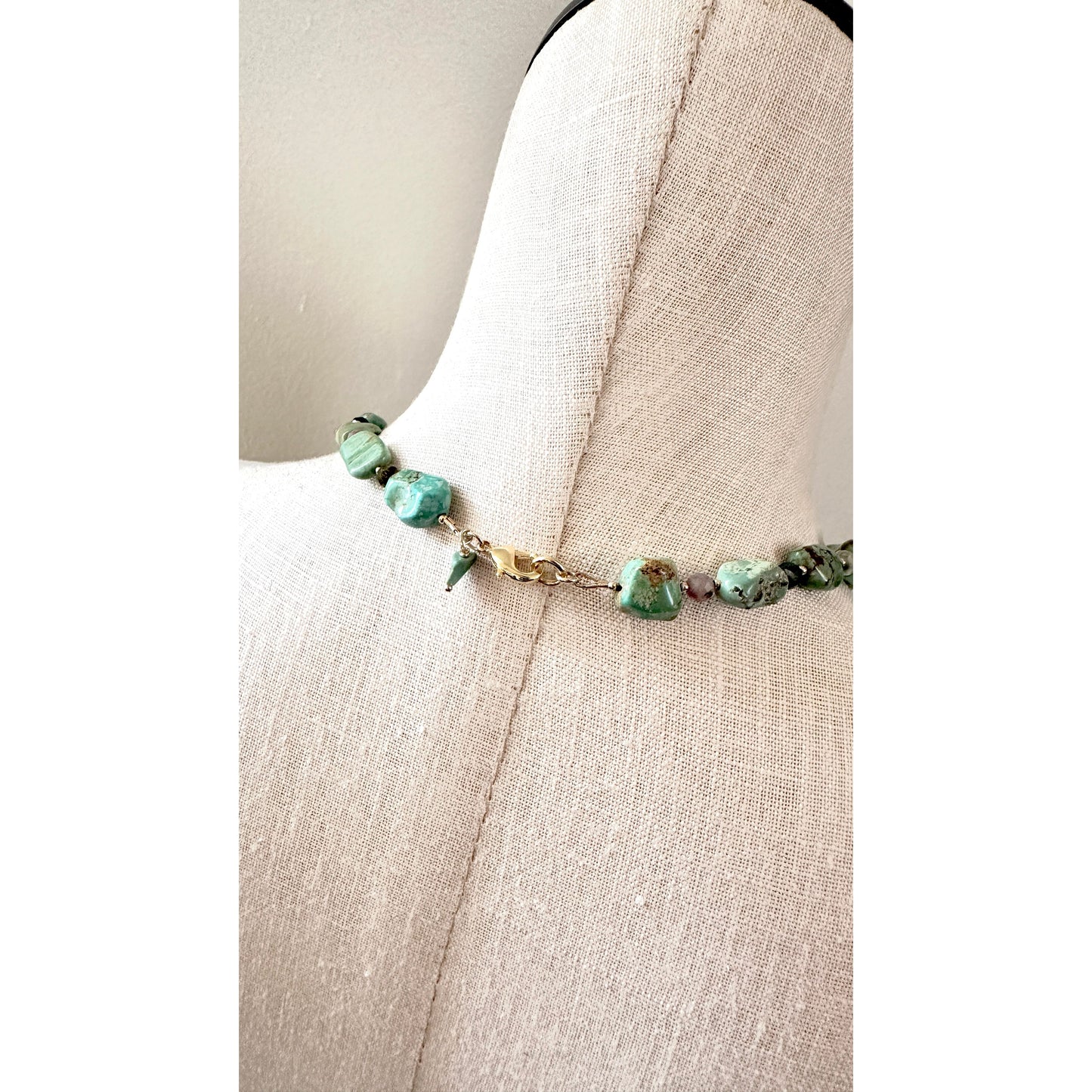 Midnight Bloom No. 1 | Turquoise & Watermelon Tourmaline Necklace