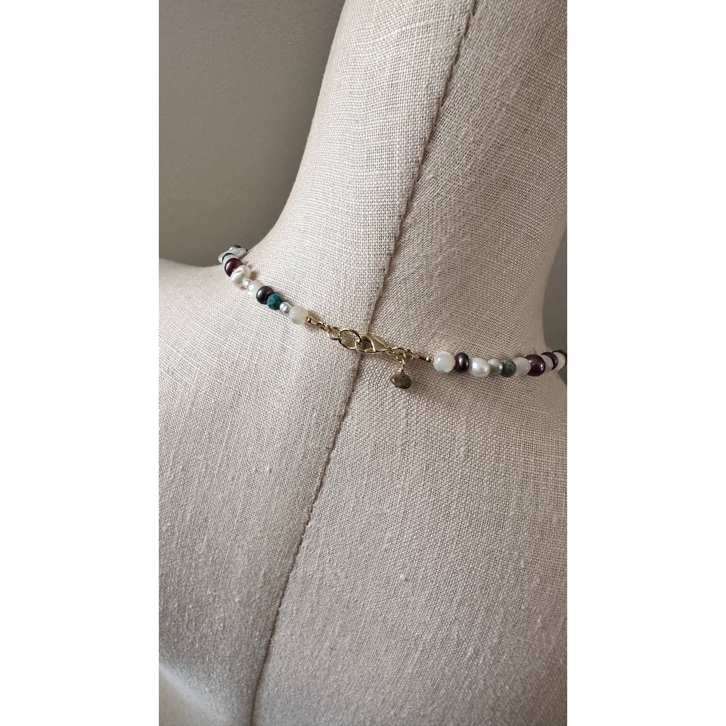 Wild Flower Riot Necklace | Pearl & Turquoise Statement Necklace