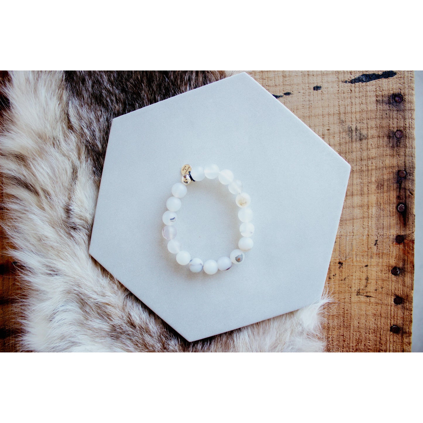 Cash Stacking Bracelet | 10mm Montana Agate Gemstone Bracelet