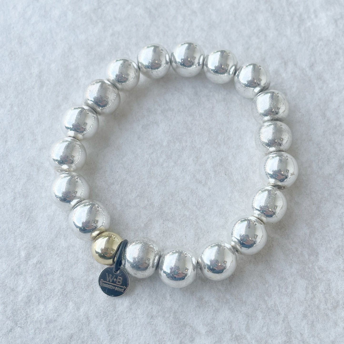 Cash Stacking Bracelet | 10mm Silver Hematite Bracelet