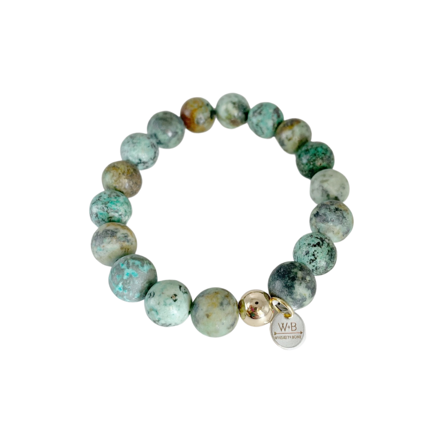 Cash Stacking Bracelet | 10mm African Turquoise Gemstone Bracelet