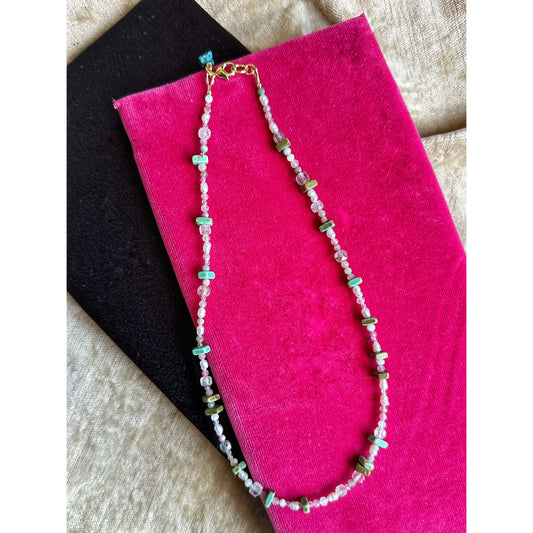 I Feel the Earth Move | Ghost Quartz & Turquoise Necklace