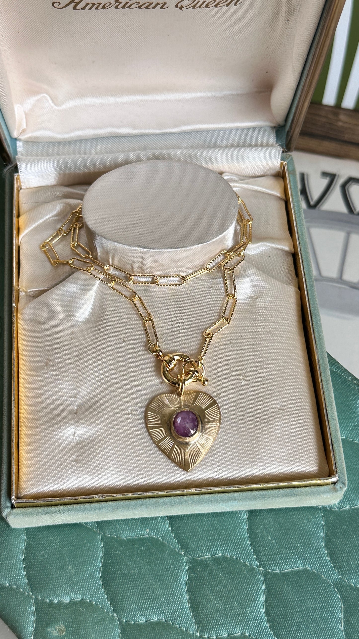 Crazy Hearts | Silky Sapphire Talisman Heart Necklace