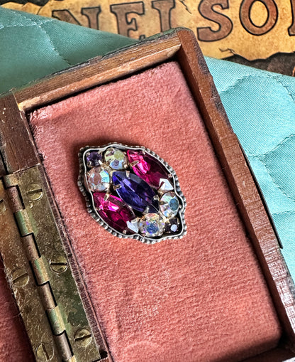 Bohemian Rhapsody | Pink & Purple Vintage Rhinestone Statement Ring