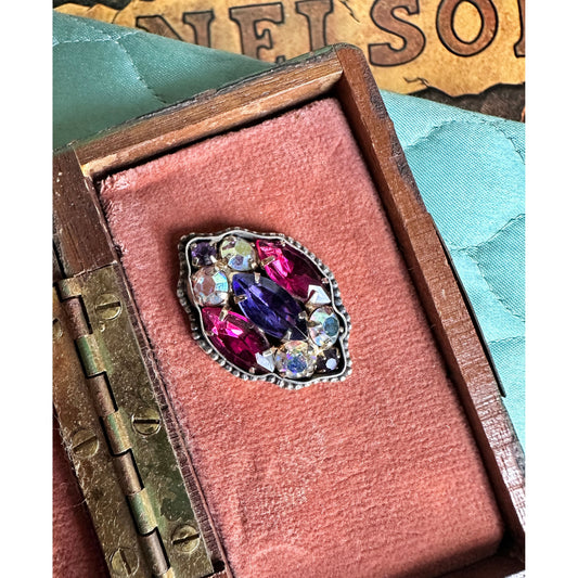 Bohemian Rhapsody | Pink & Purple Vintage Rhinestone Statement Ring