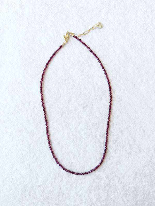 Gemstone Necklace // Deep Purple Garnet
