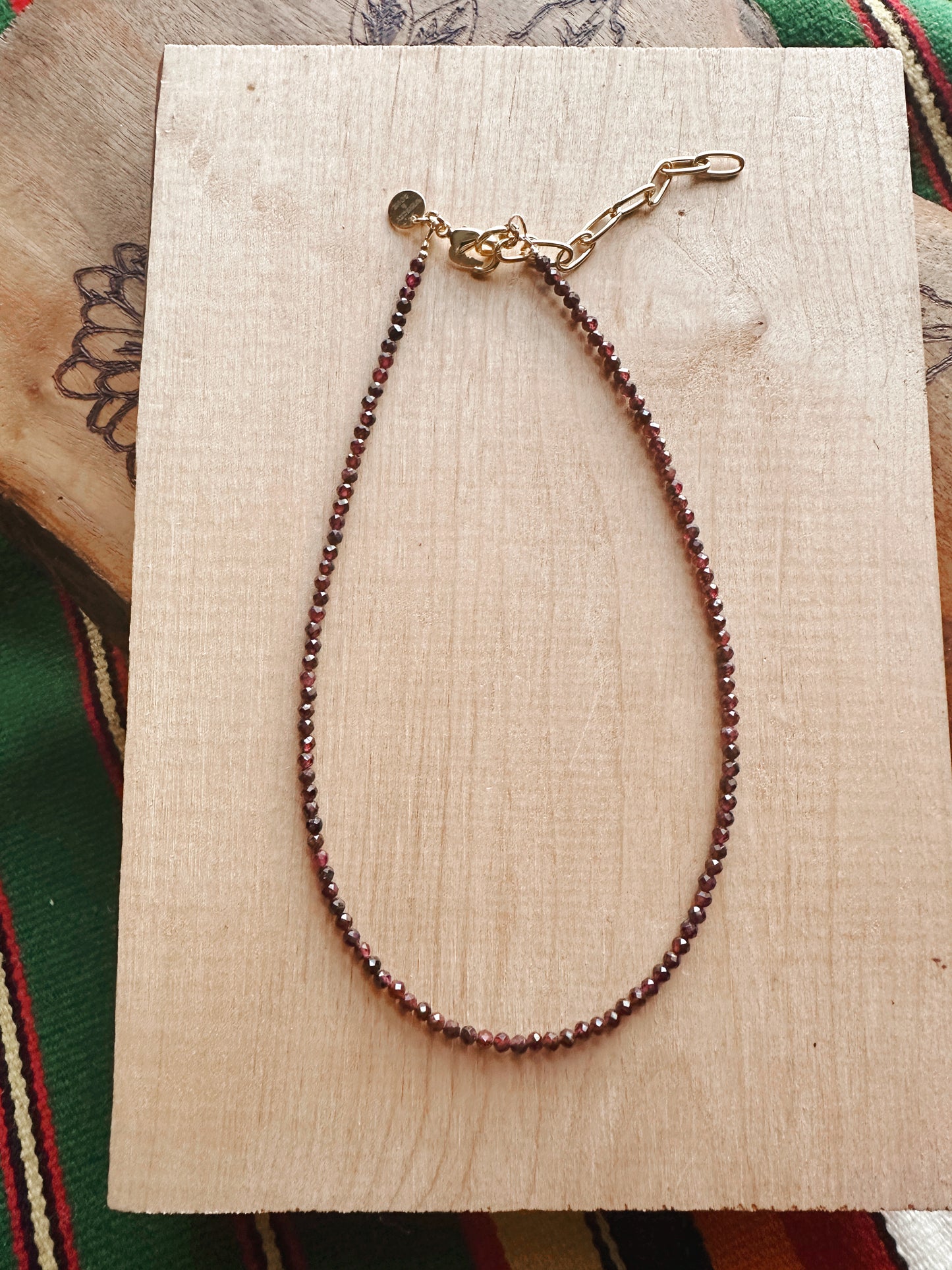 Gemstone Necklace // Garnet 4mm