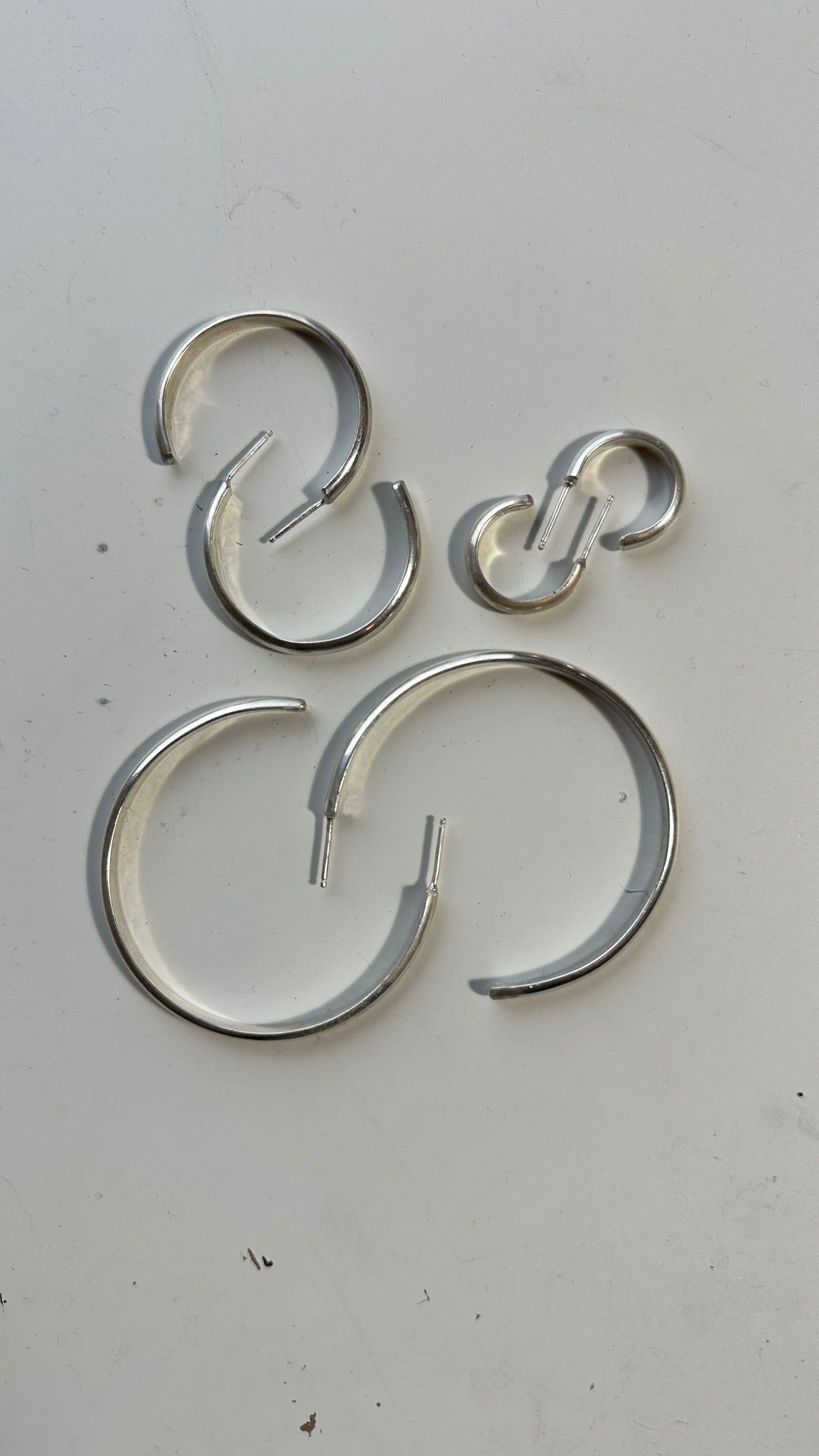Luxe Plain Hoops - Medium - Sterling Silver  // Heavy Metal