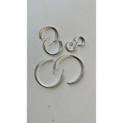 Luxe Plain Hoops - Small - Sterling Silver // Heavy Metal