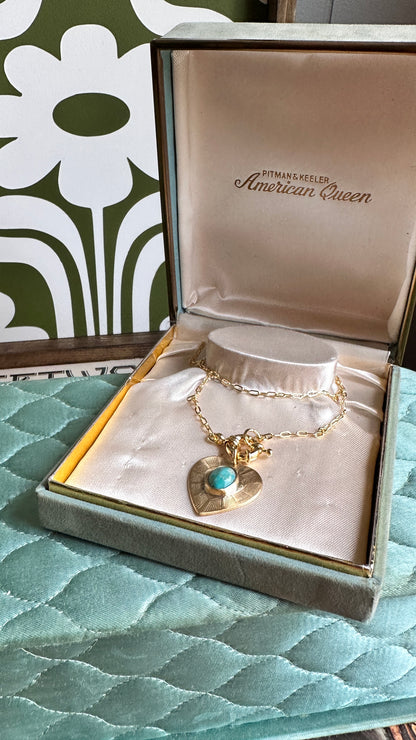 Crazy Hearts | Turquoise Heart Necklace
