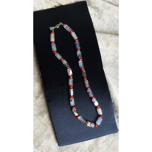 Life in the Fast Lane | Brioche Agate & Red Jasper Necklace