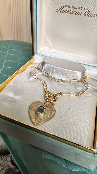 Crazy Hearts | Paraiba Kyanite Talisman Heart Necklace