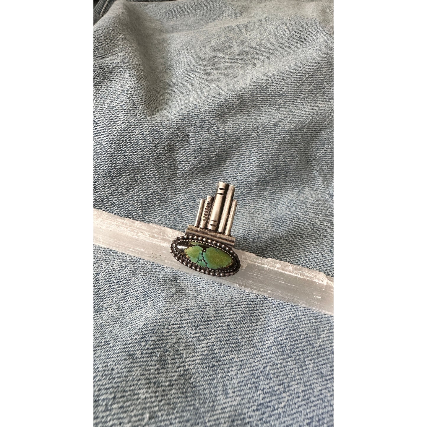 Midnight Novel Turquoise Book Ring (Size 6) | Sterling Silver Statement Ring