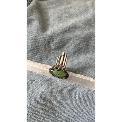Midnight Novel Turquoise Book Ring (Size 6) | Sterling Silver Statement Ring