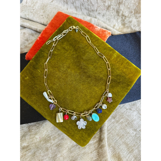 Lucky Star Necklace No. 2 | Mixed Gemstone Charm Necklace