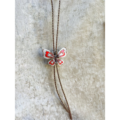 Crimson and Clover | Vintage Rhinestone Butterfly Bolo