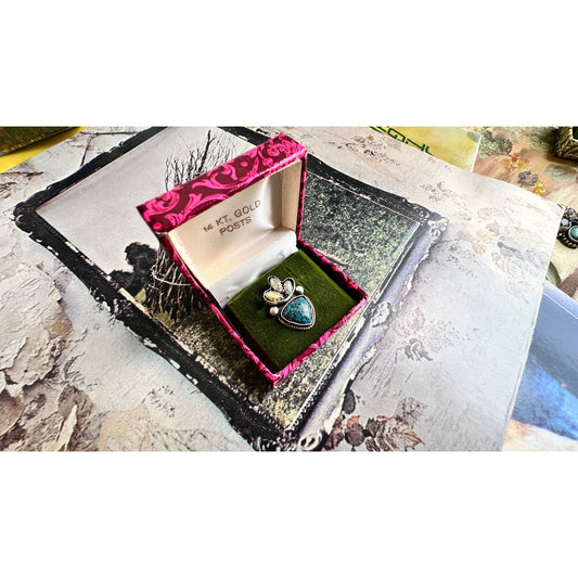 Little Wing | Vintage Coro Rhinestone & Turquoise Statement Ring