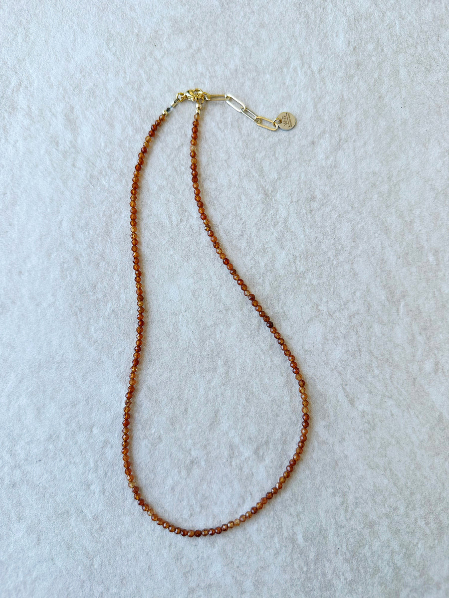 Gemstone Necklace // Orange Garnet
