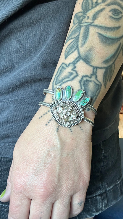 Into the Mystic | Vintage Rhinestone & Turquoise Cuff