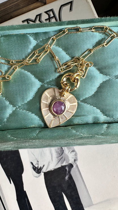 Crazy Hearts | Silky Sapphire Talisman Heart Necklace