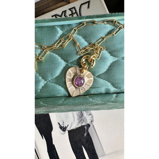 Crazy Hearts | Silky Sapphire Talisman Heart Necklace