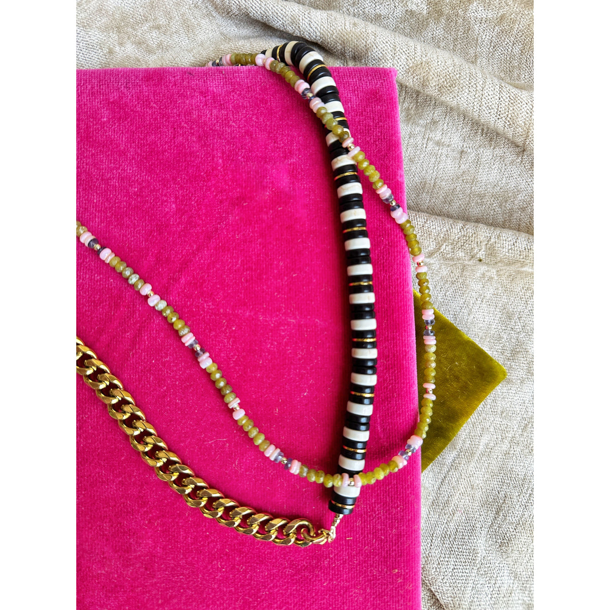 Love Rollercoaster | Green Opal & Lepidolite Necklace