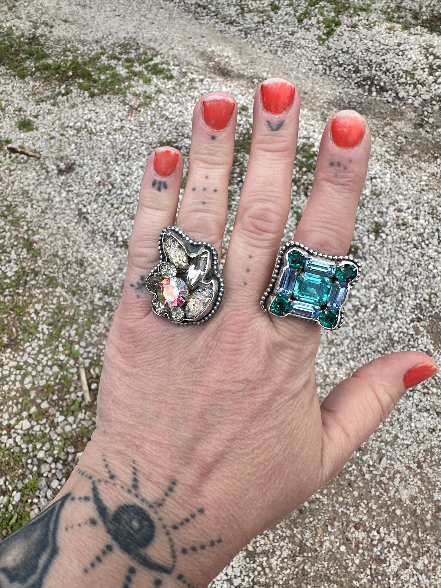 Midnight Mile | Vintage Blue Glass Statement Ring