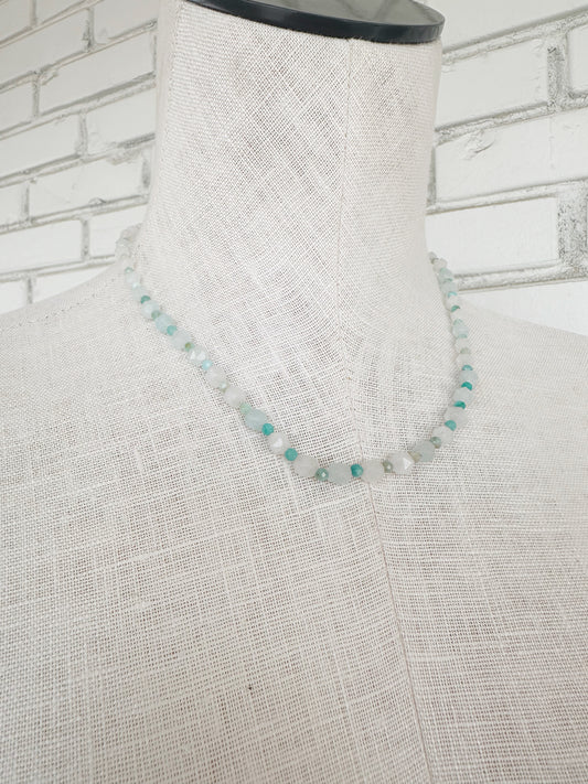 Mixed Tape necklace // Morganite and Amazonite