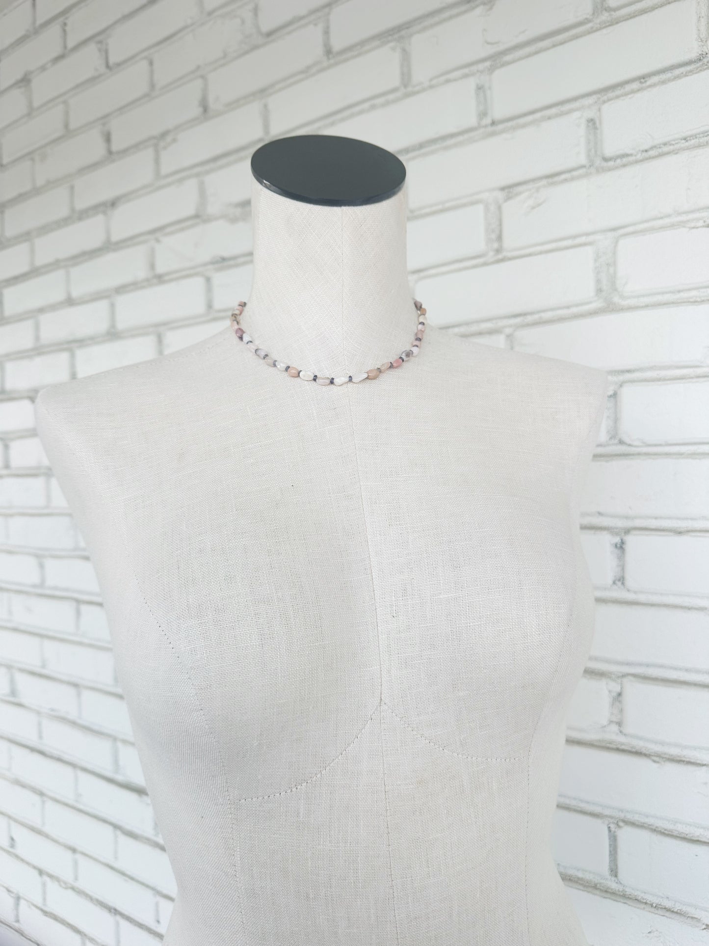 Mixed Tape necklace // Pink Opal and Lolite
