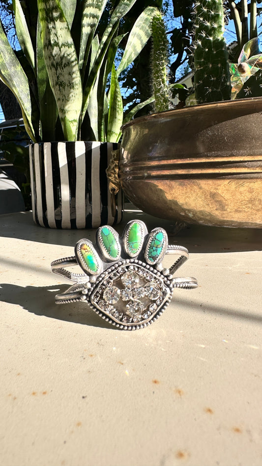 Into the Mystic | Vintage Rhinestone & Turquoise Cuff