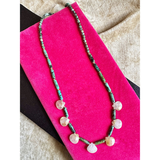 A Case of You | African Turquoise & Rutilated Quartz Necklace