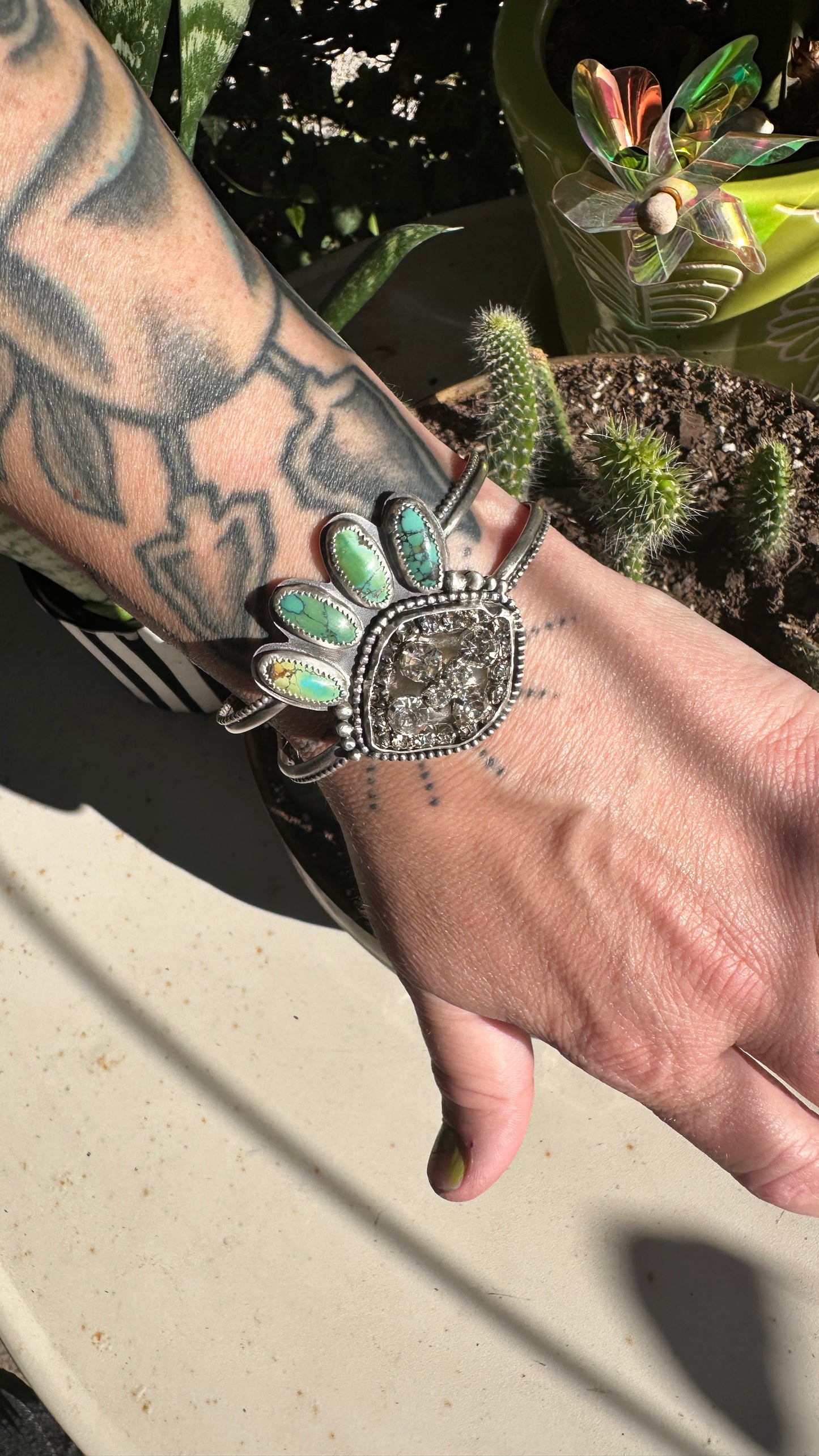 Into the Mystic | Vintage Rhinestone & Turquoise Cuff