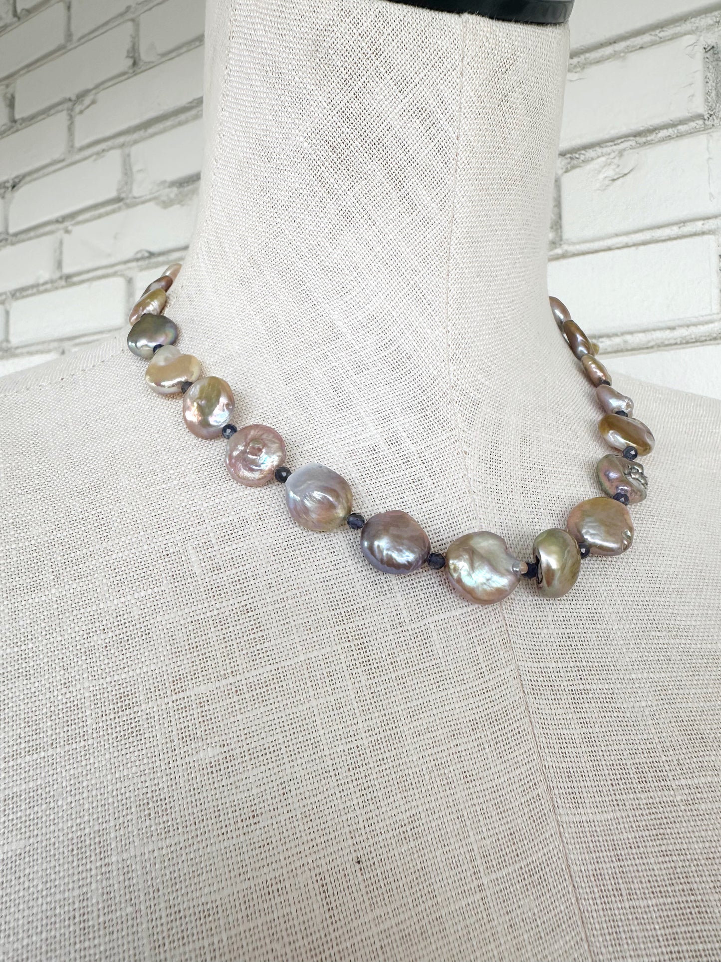 Pearl Jam Necklace // Pink Baroque Pearls with Lolite