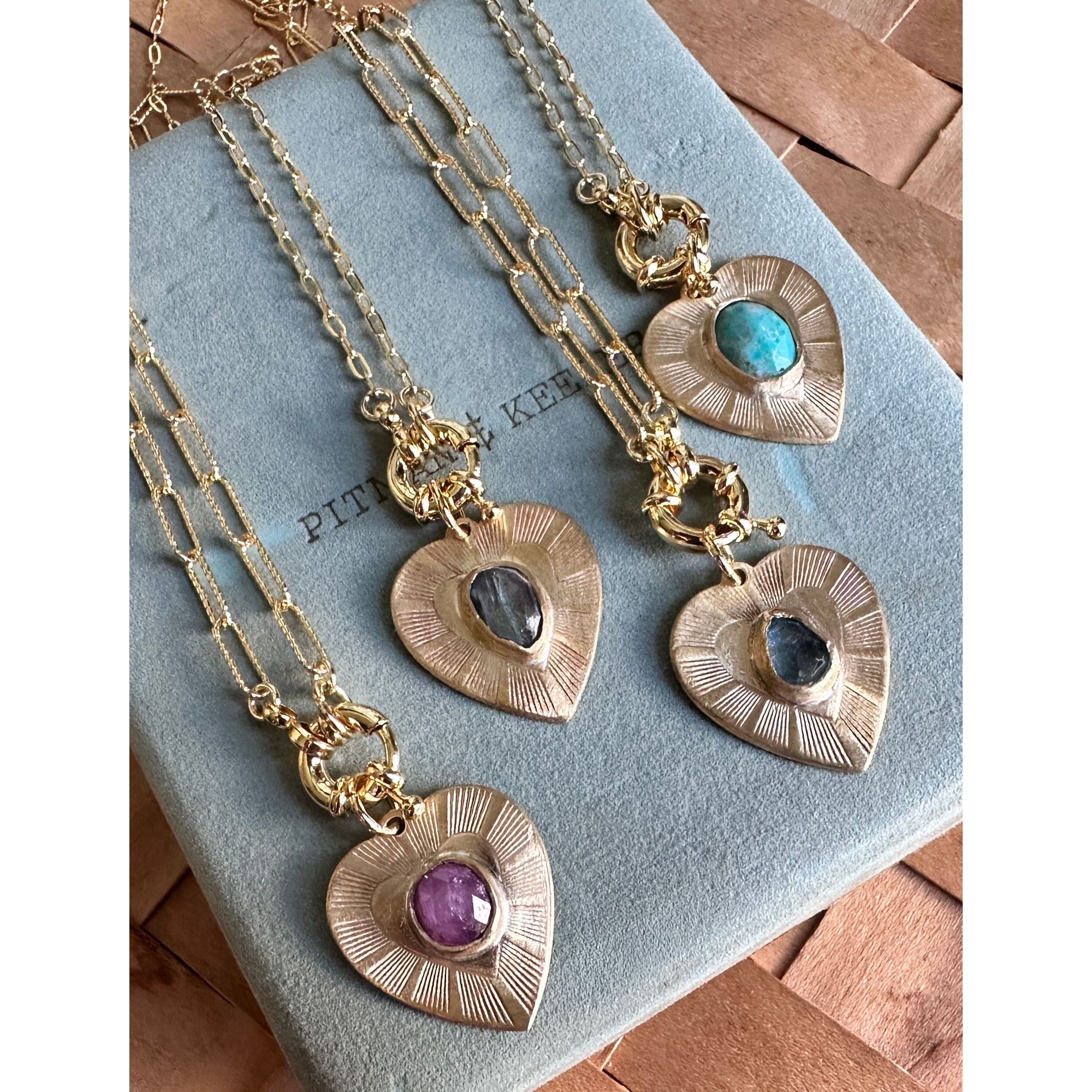 Crazy Hearts | Turquoise Talisman Heart Necklace | Whiskey & Bone