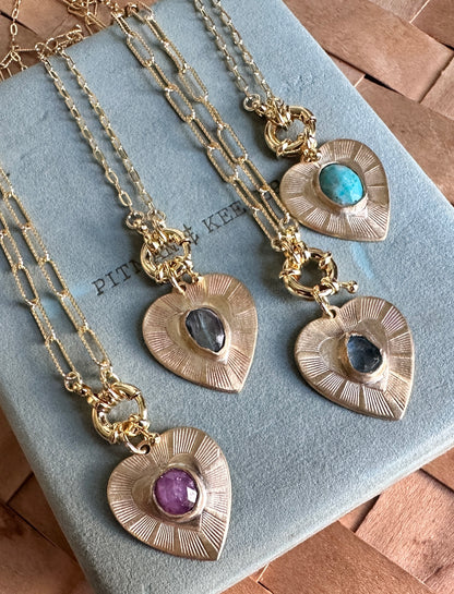 Crazy Hearts | Turquoise Heart Necklace