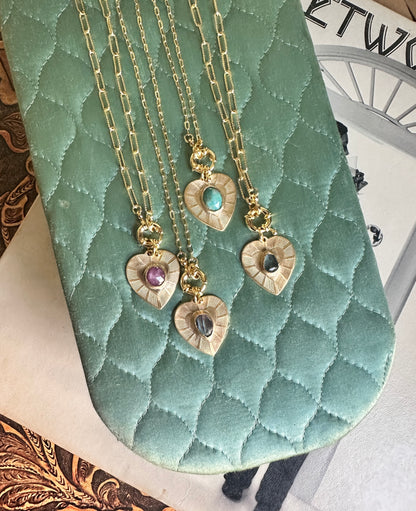 Crazy Hearts | Silky Sapphire Talisman Heart Necklace