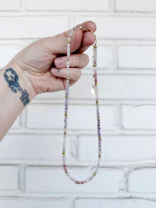 Tiny Dancer Necklace // Pink and Purple Tourmaline