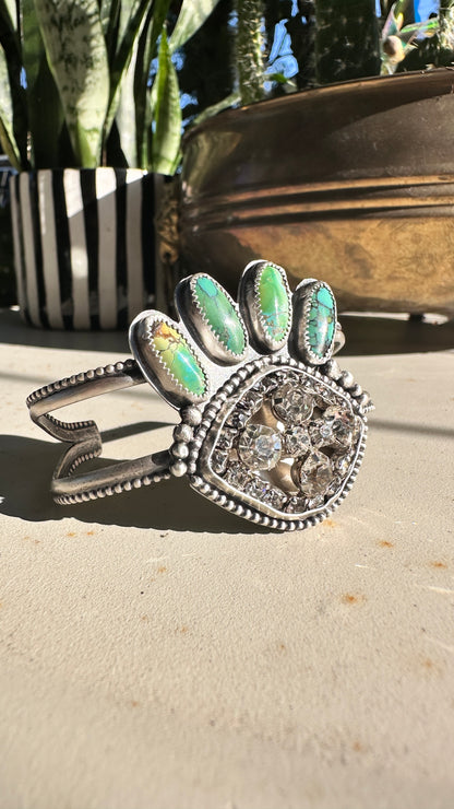 Into the Mystic | Vintage Rhinestone & Turquoise Cuff
