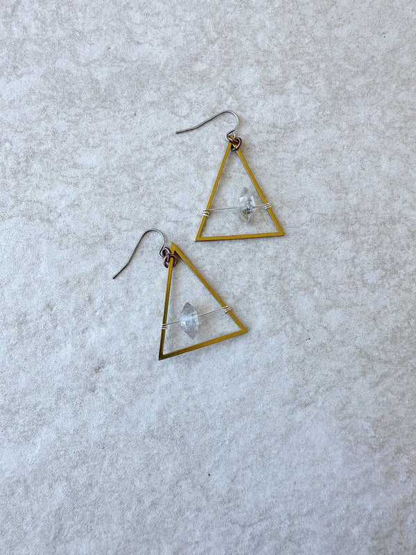 Moondance Mini Earrings // Herkimer Diamonds