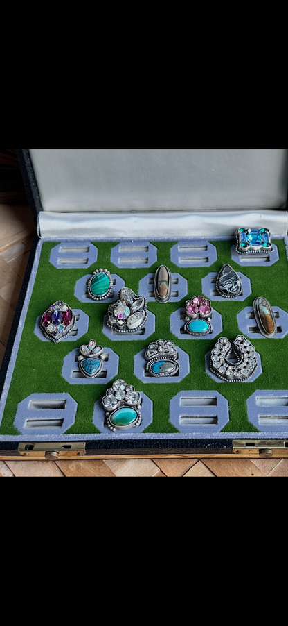 Caravan | Vintage Rhinestone & Turquoise Statement Ring